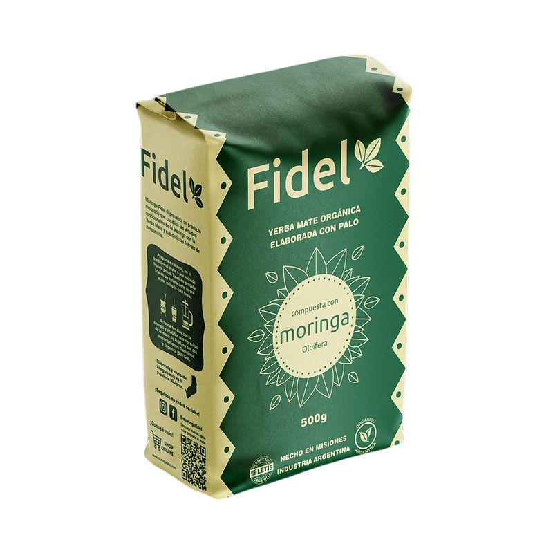 Yerba Mate Fidel Orgánica Compuesta con Moringa 500 Gr