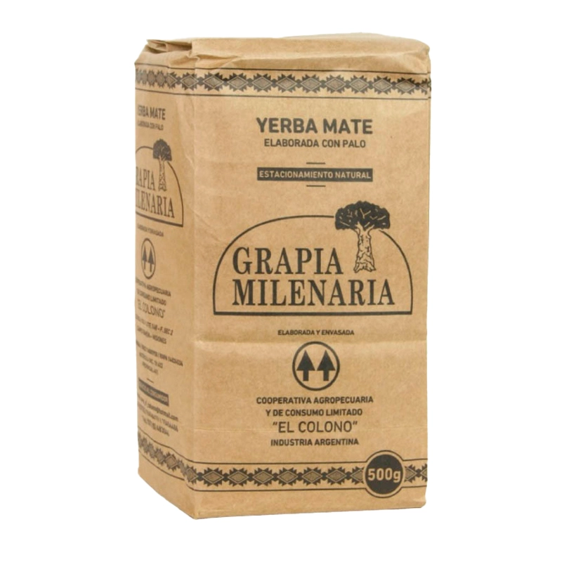 Yerba Mate Grapia Milenaria Estacionamiento Natural 500 Gr